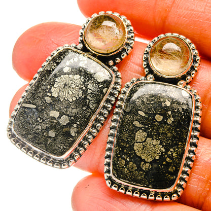 Pyrite Agate Earrings handcrafted by Ana Silver Co - EARR425728