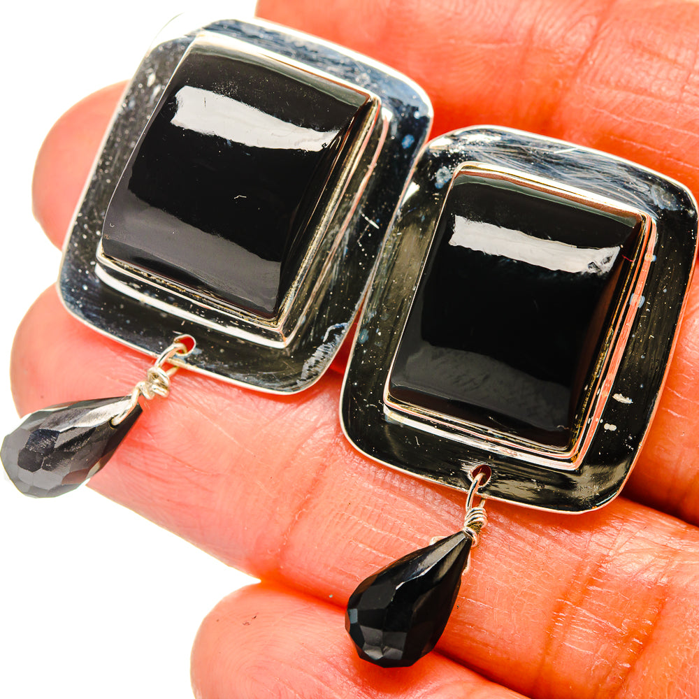 Black Onyx Earrings handcrafted by Ana Silver Co - EARR425729
