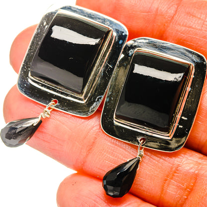 Black Onyx Earrings handcrafted by Ana Silver Co - EARR425729