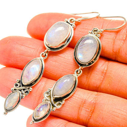 Rainbow Moonstone Earrings handcrafted by Ana Silver Co - EARR425736