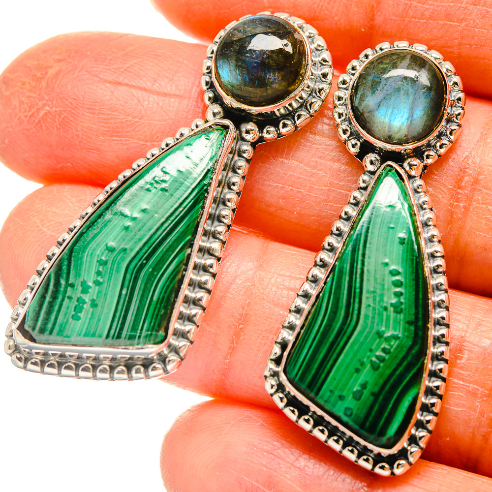 Malachite Earrings handcrafted by Ana Silver Co - EARR425748