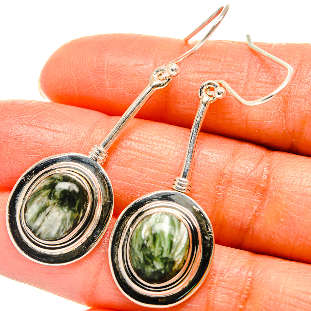 Seraphinite Earrings handcrafted by Ana Silver Co - EARR425758