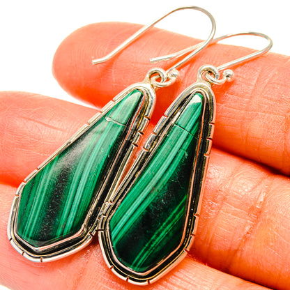 Malachite Earrings handcrafted by Ana Silver Co - EARR425760