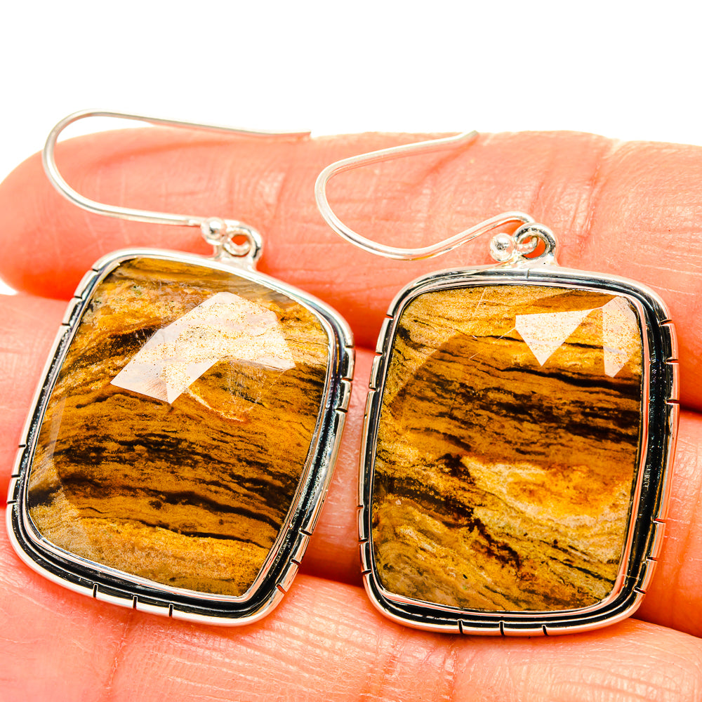 Tiger Eye Earrings handcrafted by Ana Silver Co - EARR425766