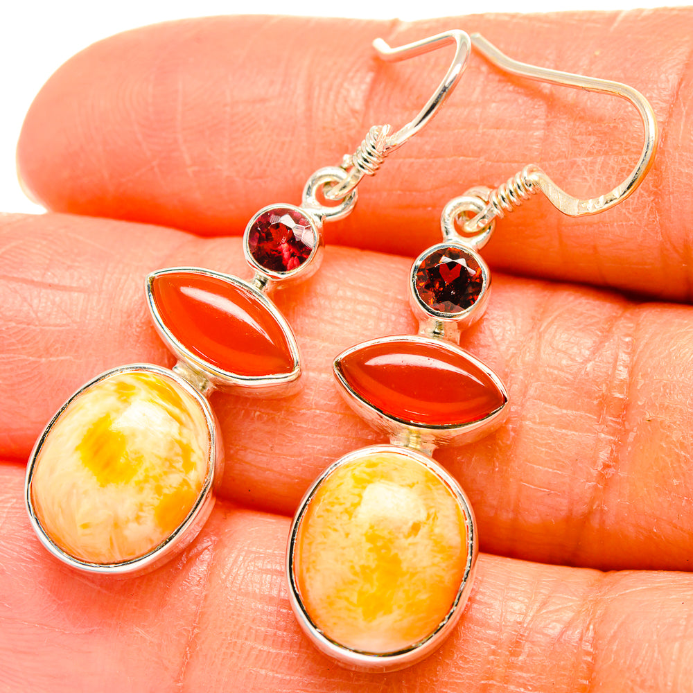 Plume Agate Earrings handcrafted by Ana Silver Co - EARR425767
