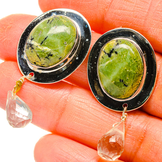 African Green Opal Earrings handcrafted by Ana Silver Co - EARR425772