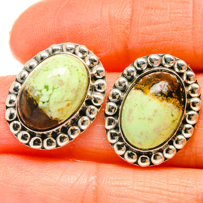 Lemon Chrysoprase Earrings handcrafted by Ana Silver Co - EARR425776