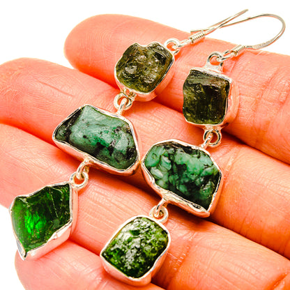 Chrome Diopside Earrings handcrafted by Ana Silver Co - EARR425783