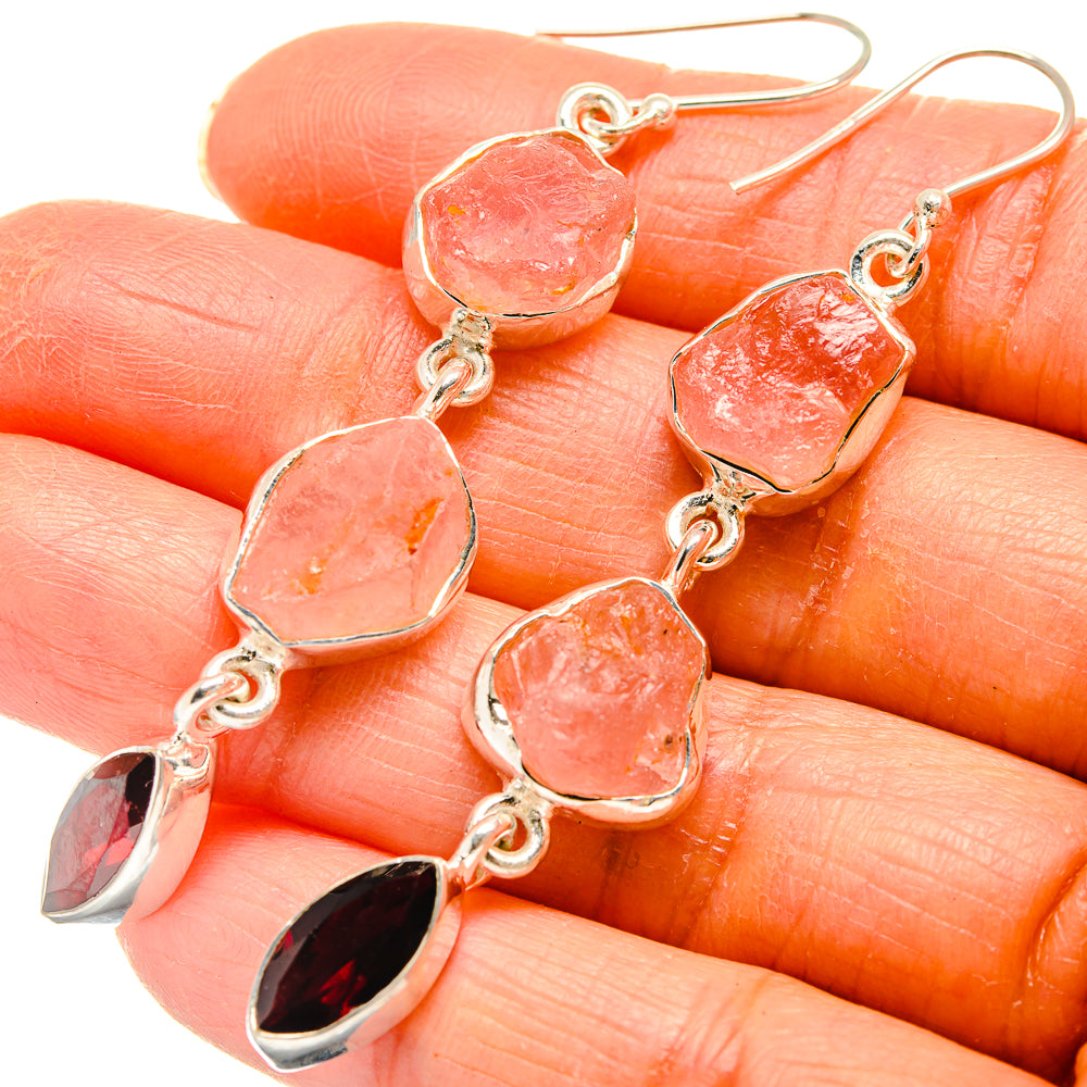 Rose Quartz Earrings handcrafted by Ana Silver Co - EARR425786