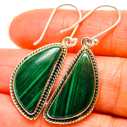 Malachite Earrings handcrafted by Ana Silver Co - EARR425788