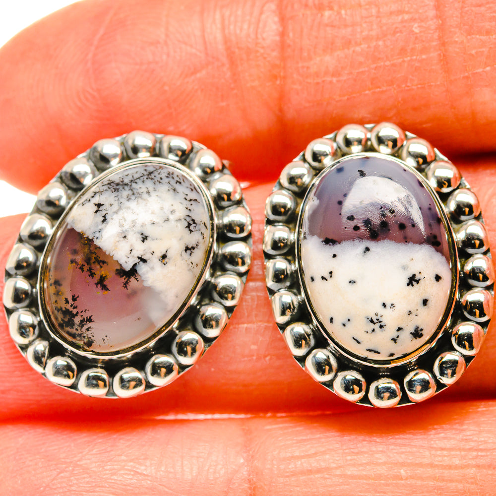 Dendritic Opal Earrings handcrafted by Ana Silver Co - EARR425791