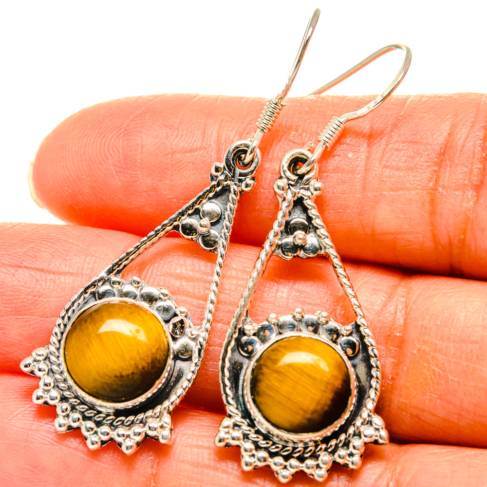 Tiger Eye Earrings handcrafted by Ana Silver Co - EARR425792