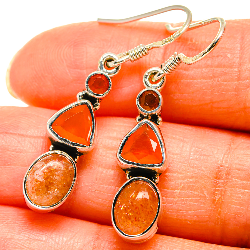 Sunstone Earrings handcrafted by Ana Silver Co - EARR425799