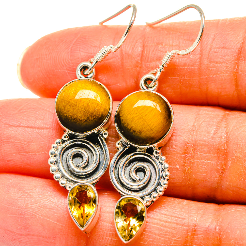 Tiger Eye Earrings handcrafted by Ana Silver Co - EARR425808
