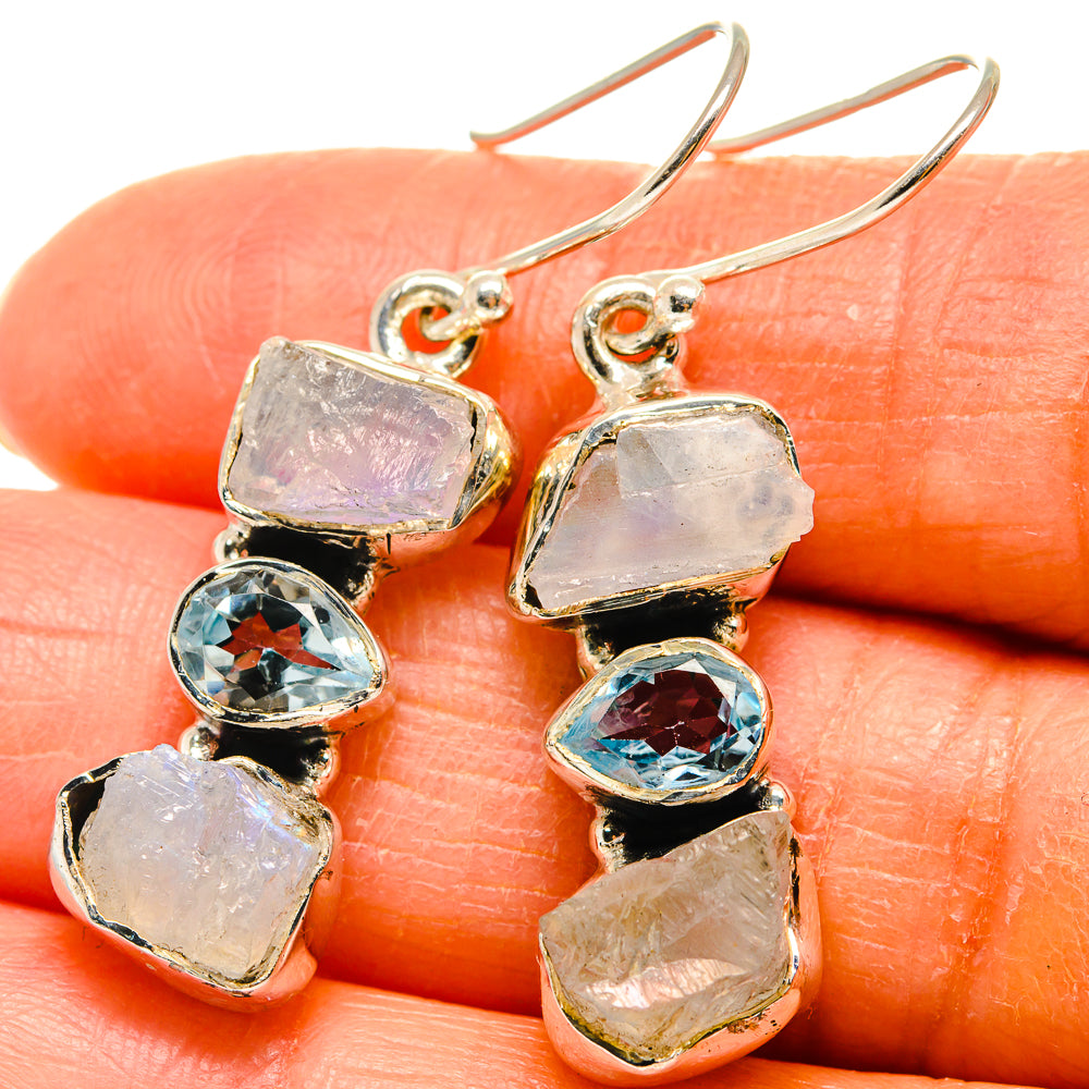 Rainbow Moonstone Earrings handcrafted by Ana Silver Co - EARR425812