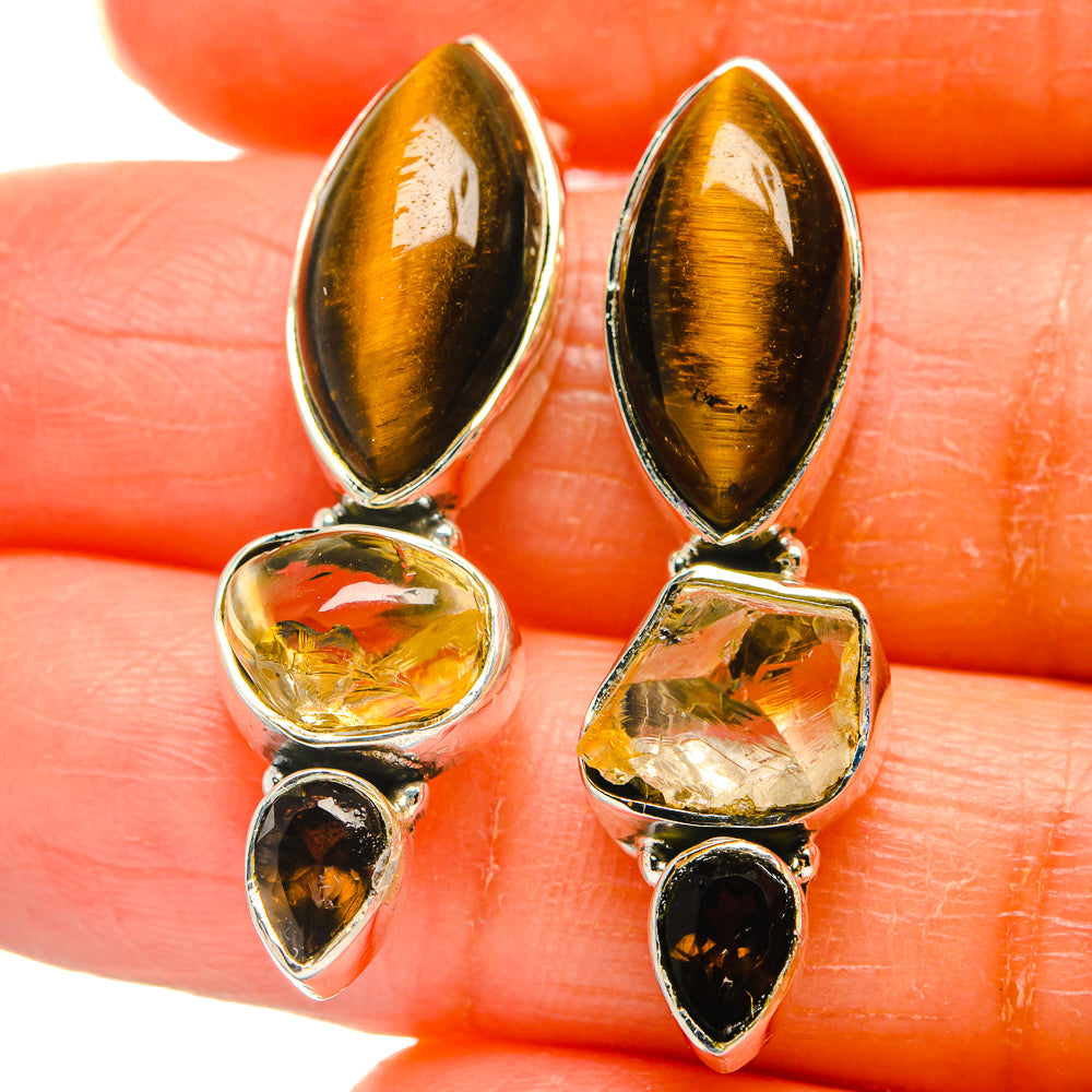 Tiger Eye Earrings handcrafted by Ana Silver Co - EARR425820