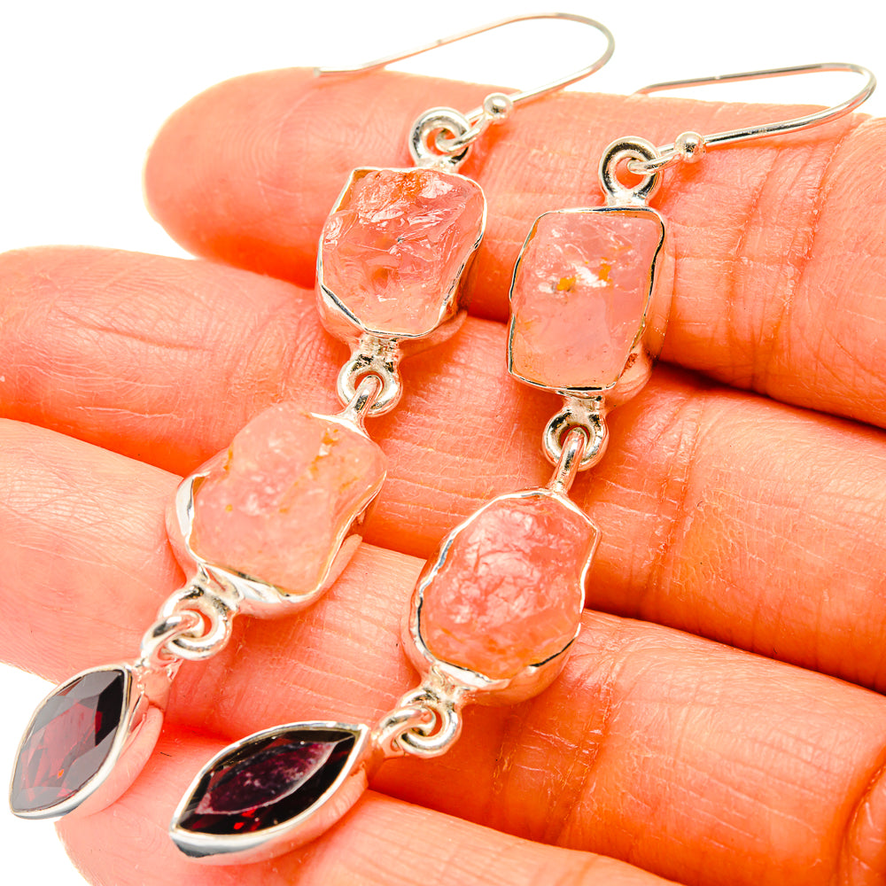 Rose Quartz Earrings handcrafted by Ana Silver Co - EARR425834