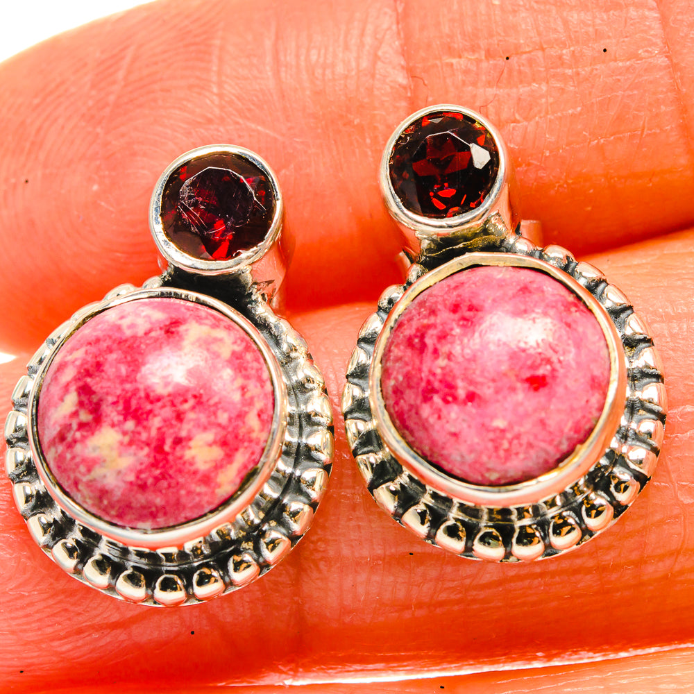 Thulite Earrings handcrafted by Ana Silver Co - EARR425845