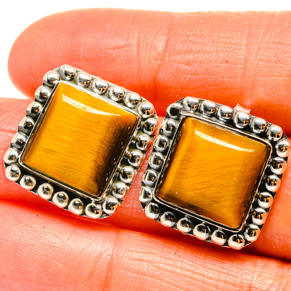 Tiger Eye Earrings handcrafted by Ana Silver Co - EARR425858