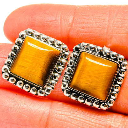 Tiger Eye Earrings handcrafted by Ana Silver Co - EARR425858