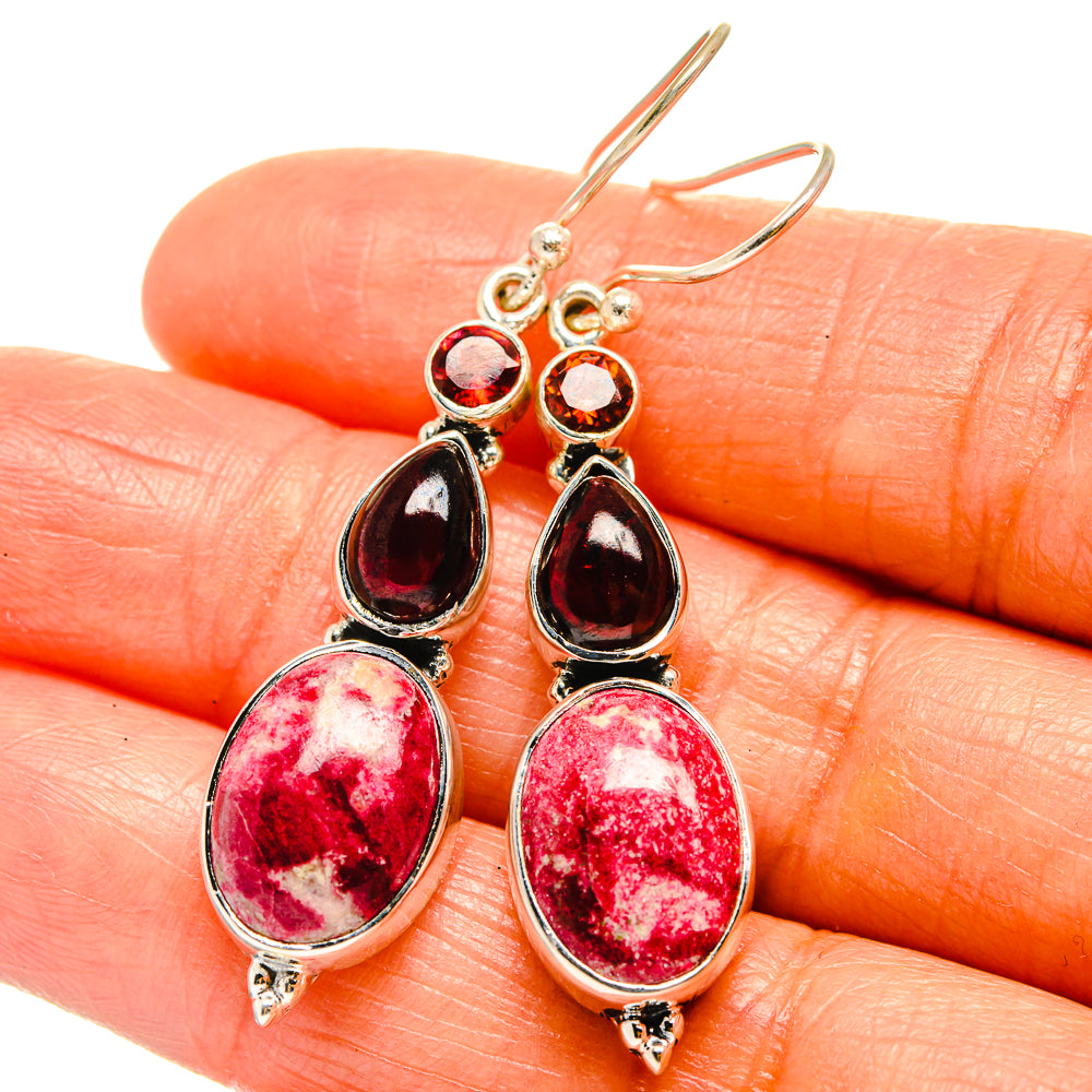 Thulite Earrings handcrafted by Ana Silver Co - EARR425860