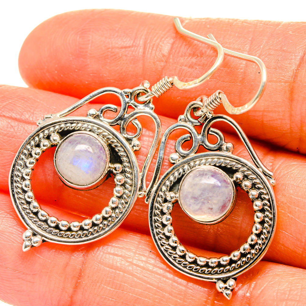 Rainbow Moonstone Earrings handcrafted by Ana Silver Co - EARR425863