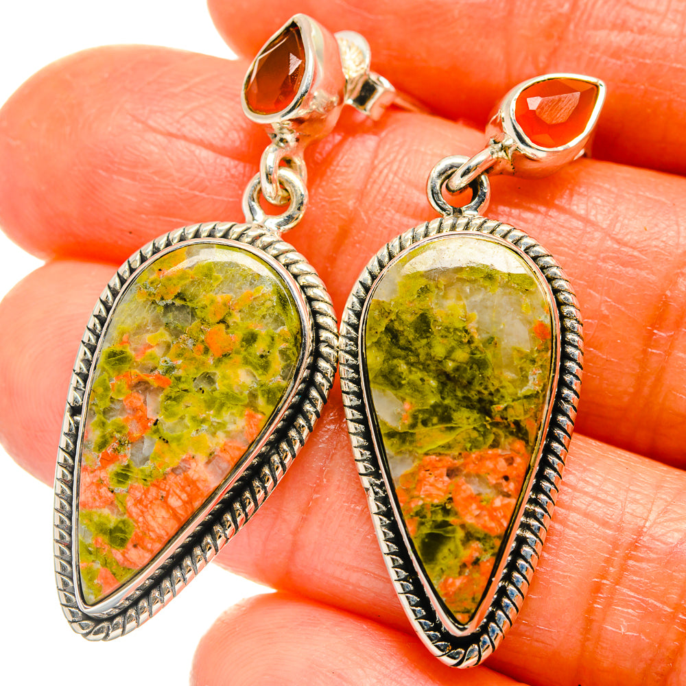 Unakite Earrings handcrafted by Ana Silver Co - EARR425872