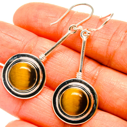 Tiger Eye Earrings handcrafted by Ana Silver Co - EARR425873