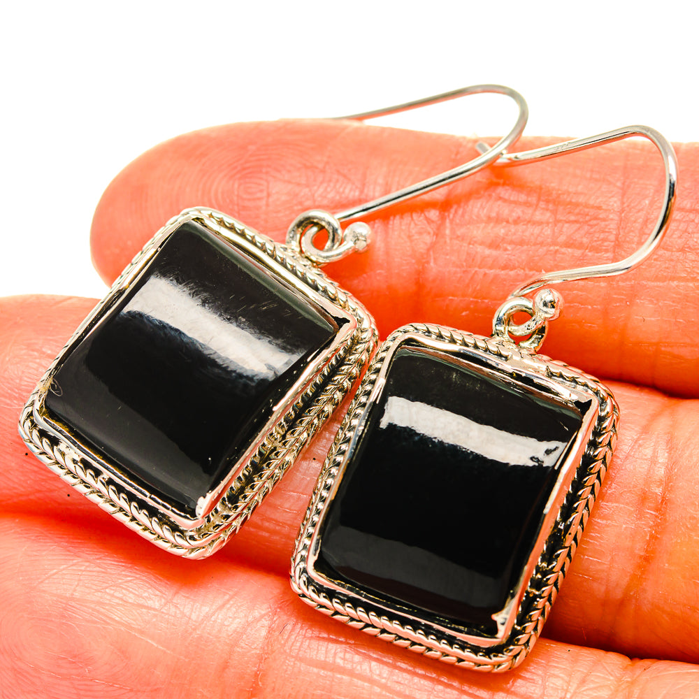 Black Onyx Earrings handcrafted by Ana Silver Co - EARR425877