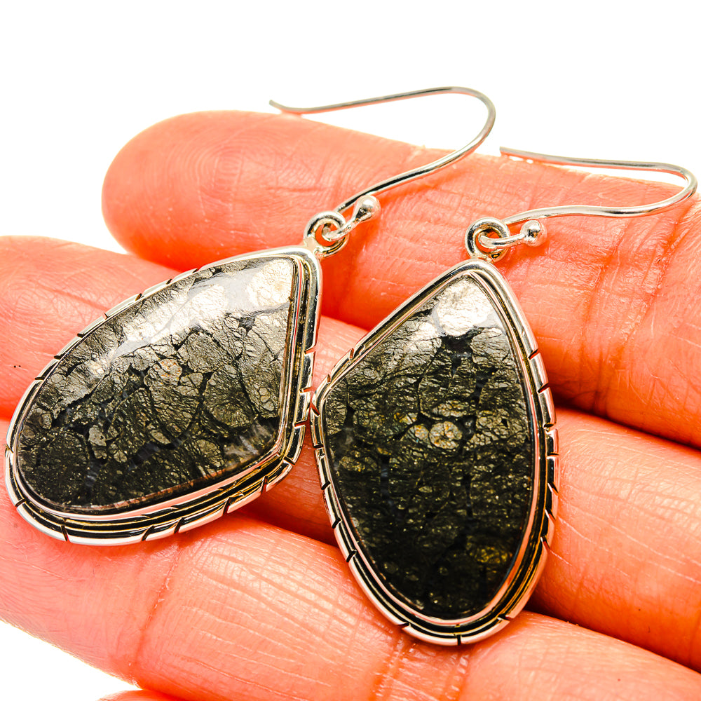 Pyrite Agate Earrings handcrafted by Ana Silver Co - EARR425881