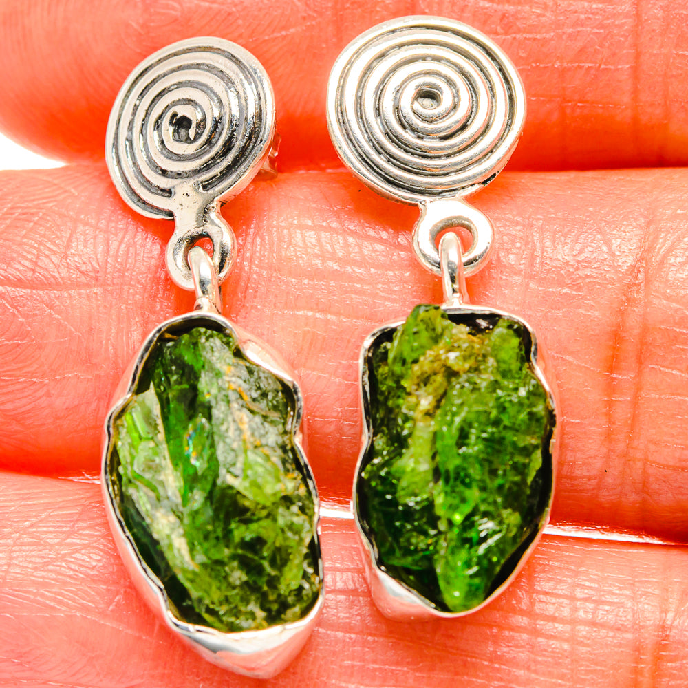Chrome Diopside Earrings handcrafted by Ana Silver Co - EARR425887