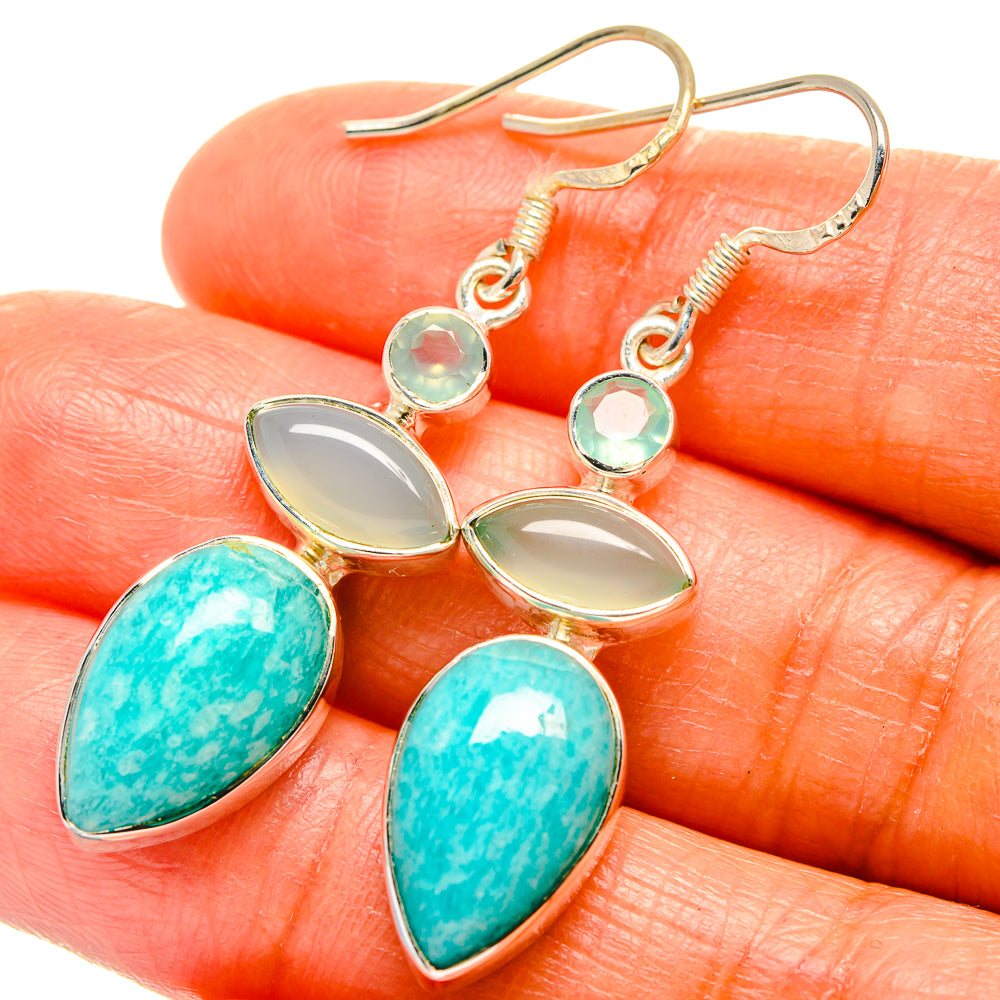 Amazonite Earrings handcrafted by Ana Silver Co - EARR425898