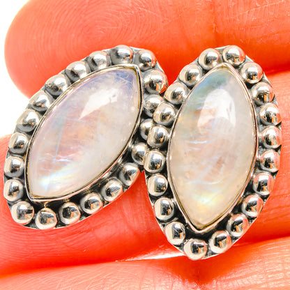 Rainbow Moonstone Earrings handcrafted by Ana Silver Co - EARR425899