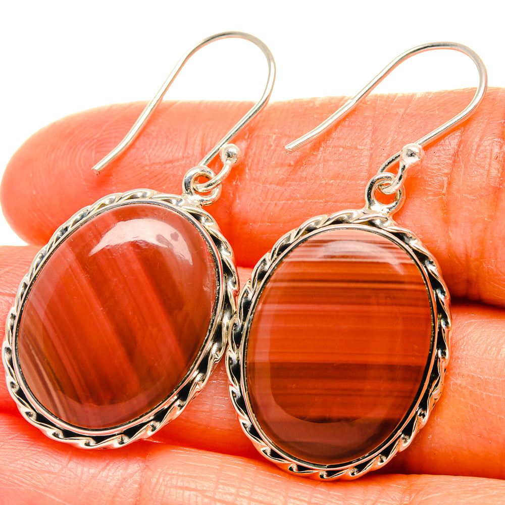 Red Jasper Earrings handcrafted by Ana Silver Co - EARR425905