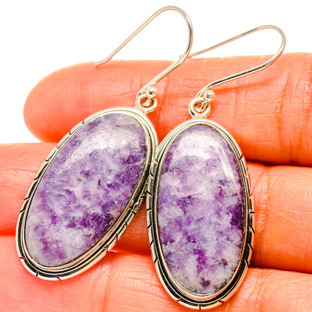 Lepidolite Earrings handcrafted by Ana Silver Co - EARR425909
