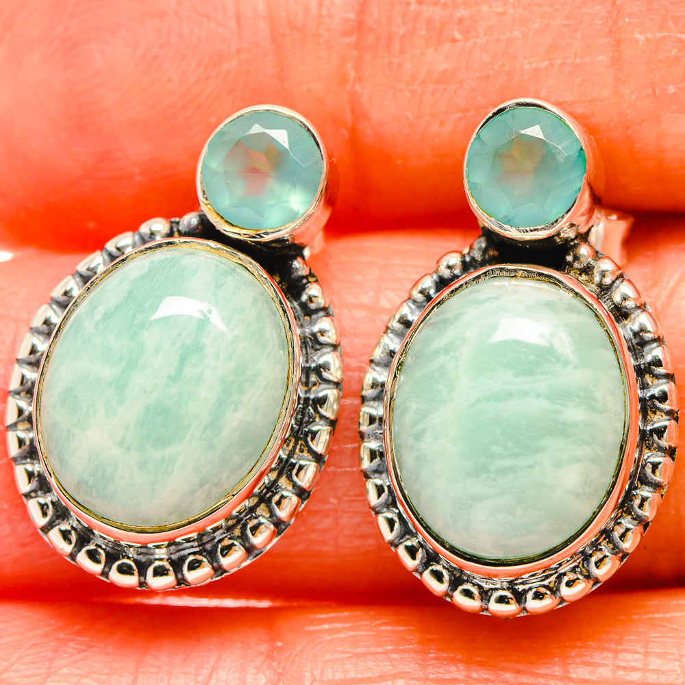 Amazonite Earrings handcrafted by Ana Silver Co - EARR425911