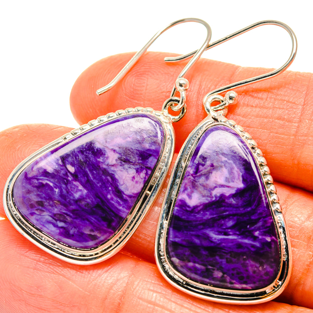 Charoite Earrings handcrafted by Ana Silver Co - EARR425921