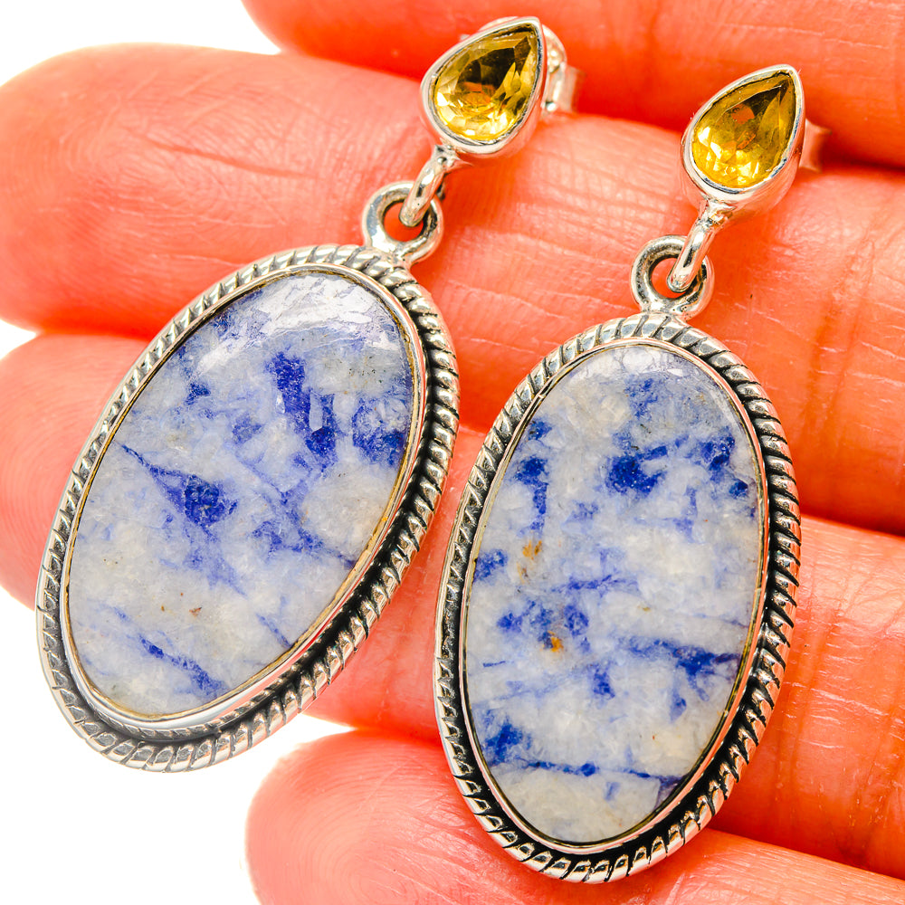 Sodalite Earrings handcrafted by Ana Silver Co - EARR425927