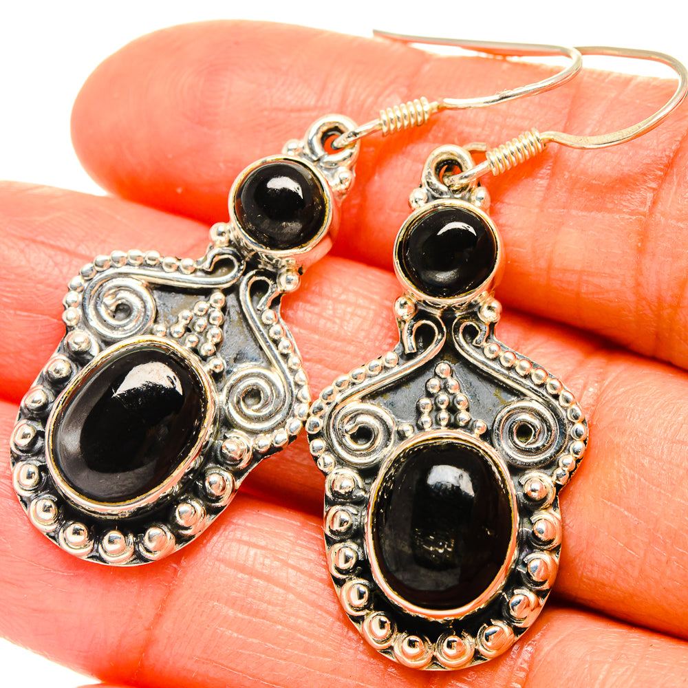 Black Onyx Earrings handcrafted by Ana Silver Co - EARR425930