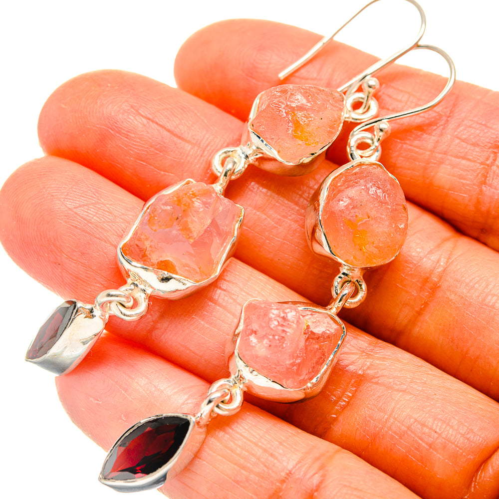 Rose Quartz Earrings handcrafted by Ana Silver Co - EARR425934