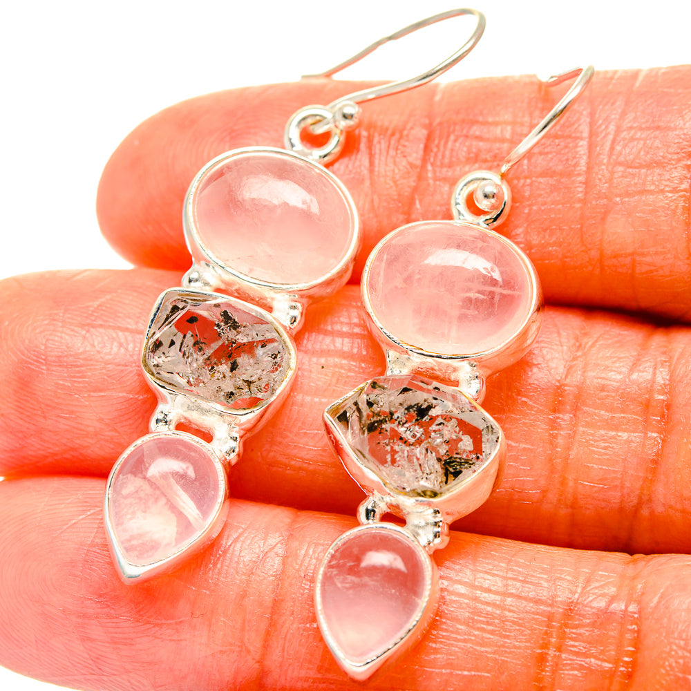 Rose Quartz Earrings handcrafted by Ana Silver Co - EARR425939