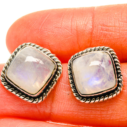 Rainbow Moonstone Earrings handcrafted by Ana Silver Co - EARR425941