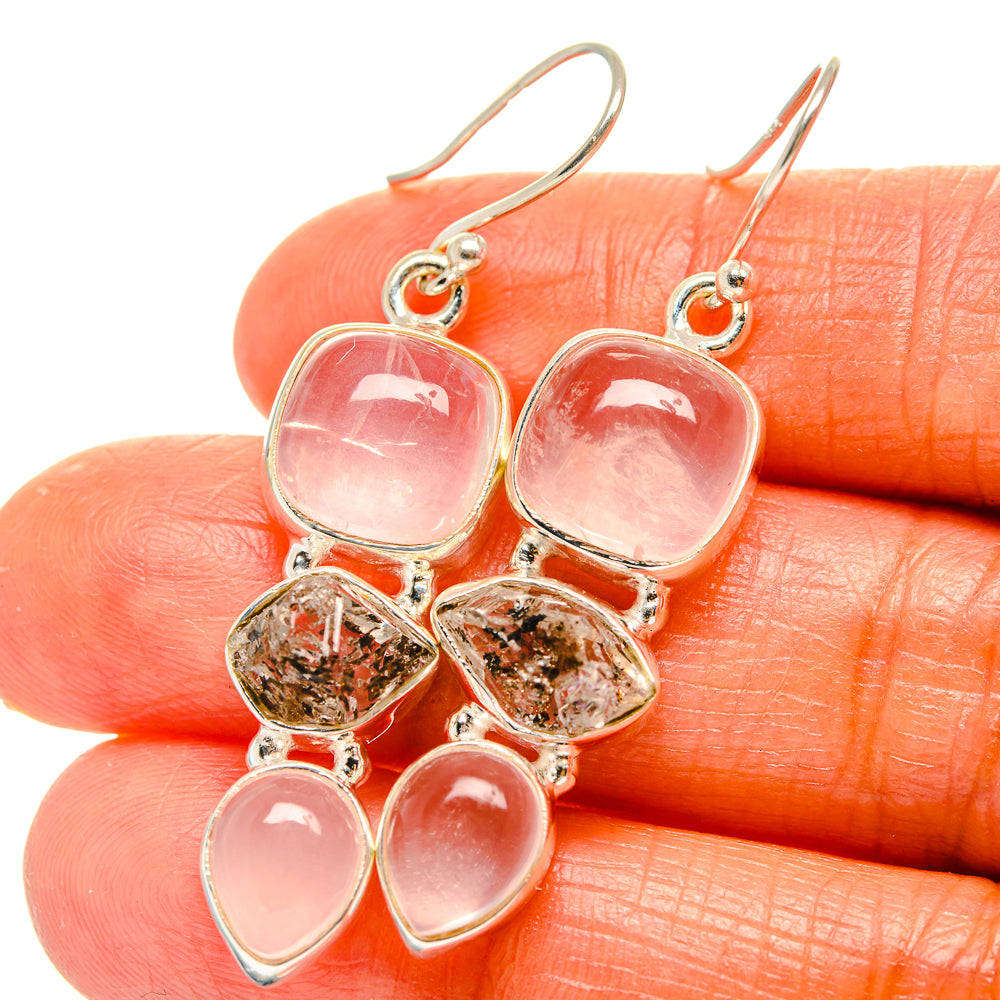 Rose Quartz Earrings handcrafted by Ana Silver Co - EARR425945
