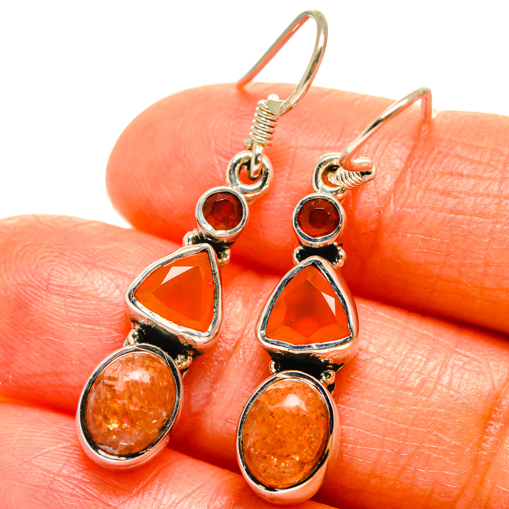 Sunstone Earrings handcrafted by Ana Silver Co - EARR425948
