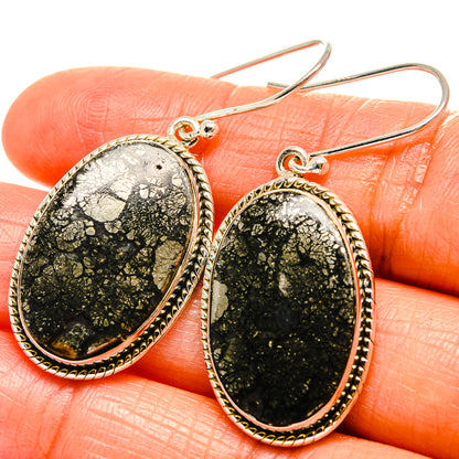 Pyrite Agate Earrings handcrafted by Ana Silver Co - EARR425949