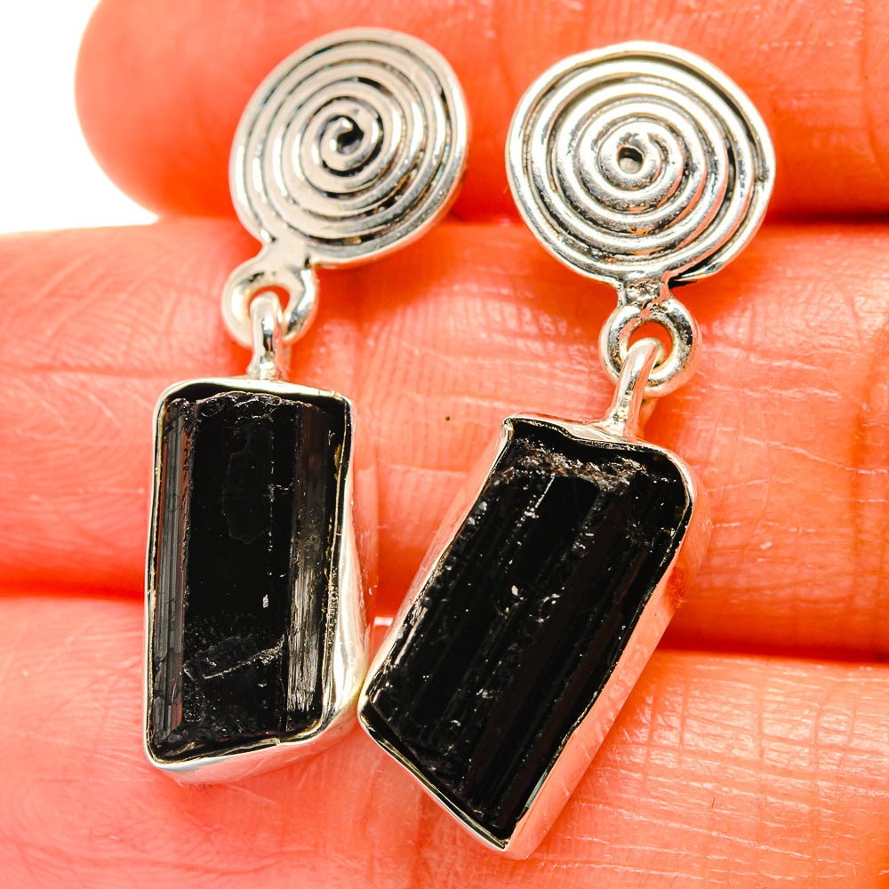 Black Tourmaline Earrings handcrafted by Ana Silver Co - EARR425951