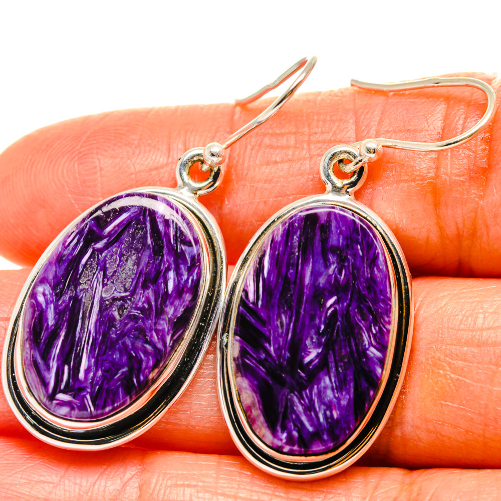 Charoite Earrings handcrafted by Ana Silver Co - EARR425954