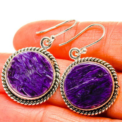 Charoite Earrings handcrafted by Ana Silver Co - EARR425957
