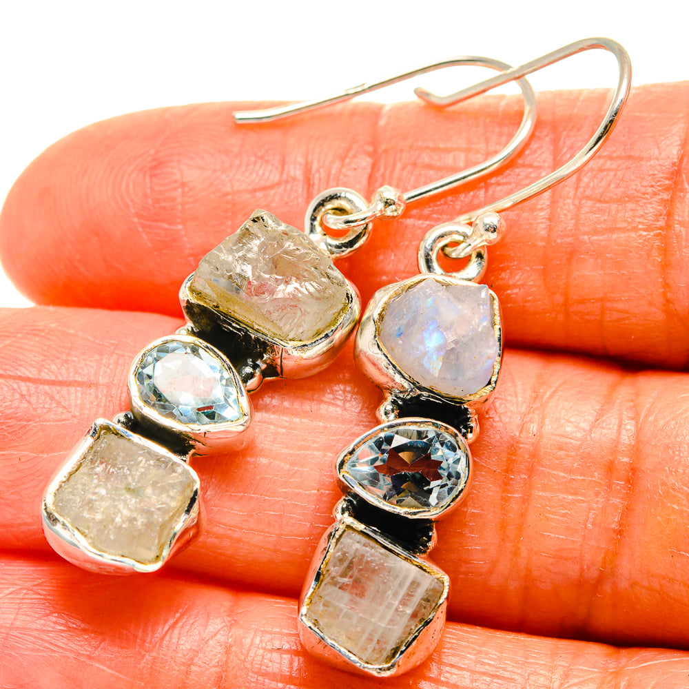Rainbow Moonstone Earrings handcrafted by Ana Silver Co - EARR425958