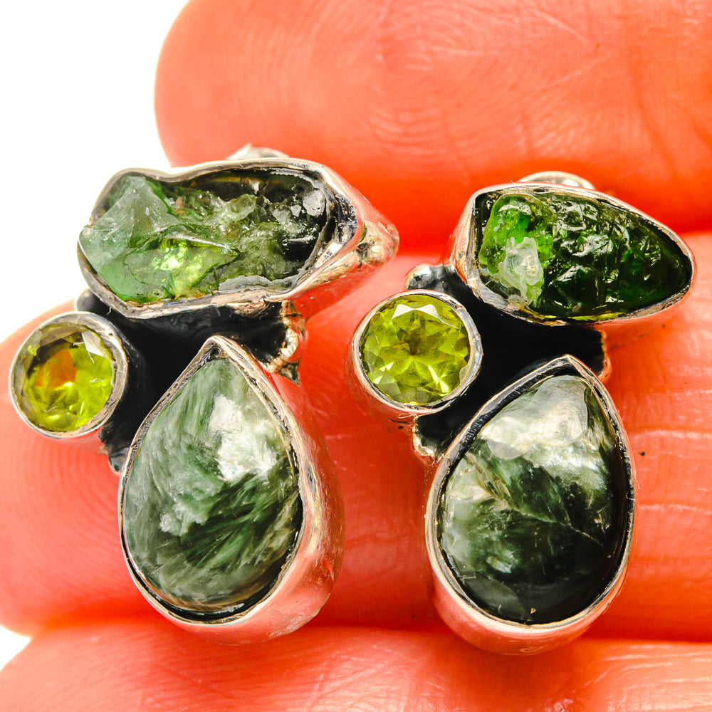 Seraphinite Earrings handcrafted by Ana Silver Co - EARR425961